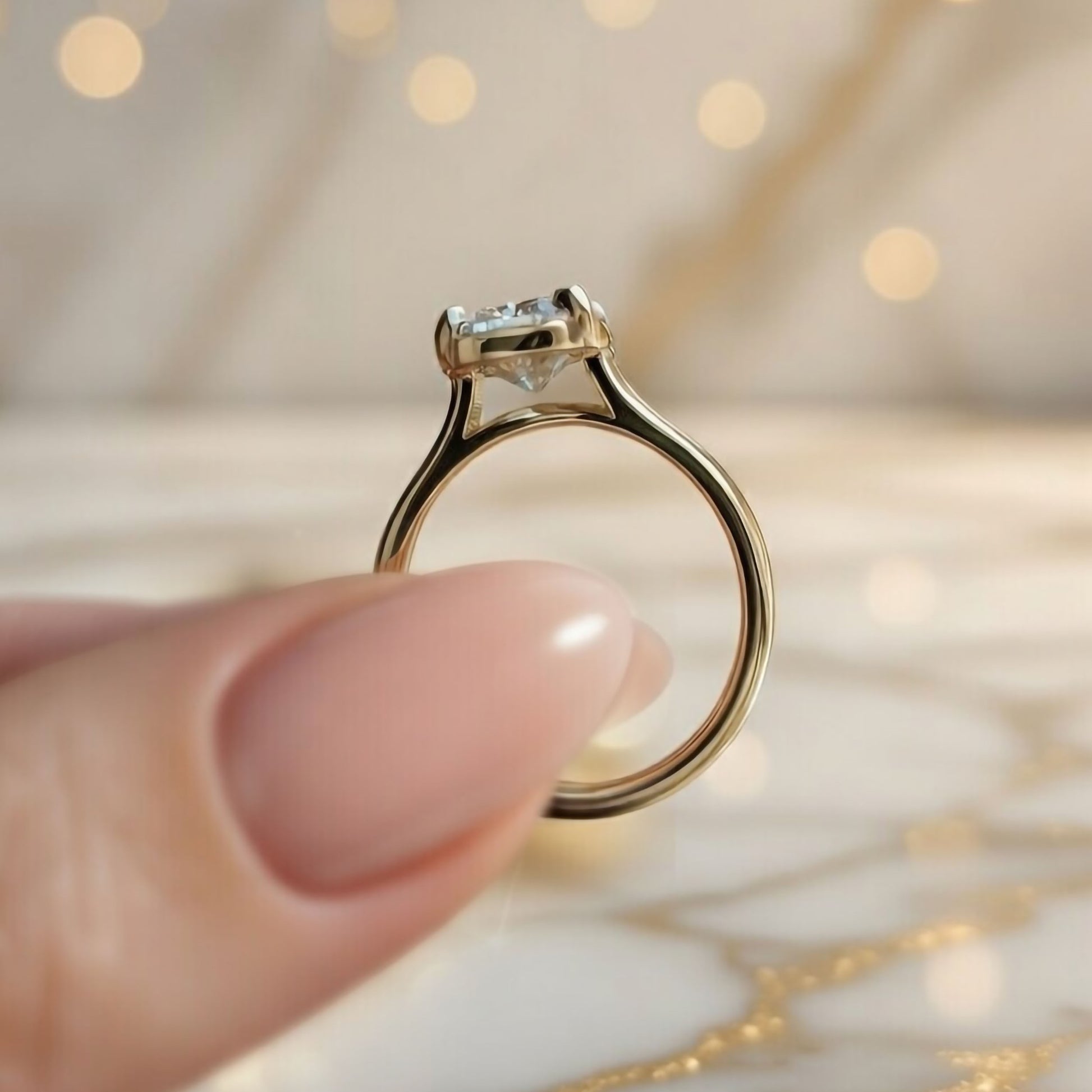 Elongated Cushion Cut Lab-Grown Diamond Engagement Ring