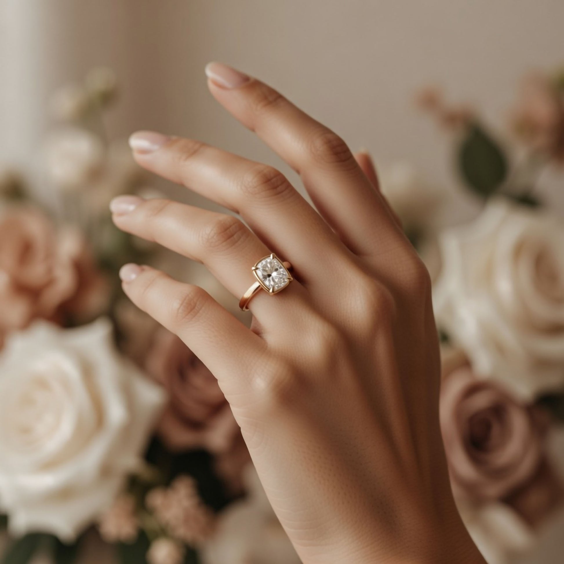 Elongated Cushion Cut Lab-Grown Diamond Engagement Ring