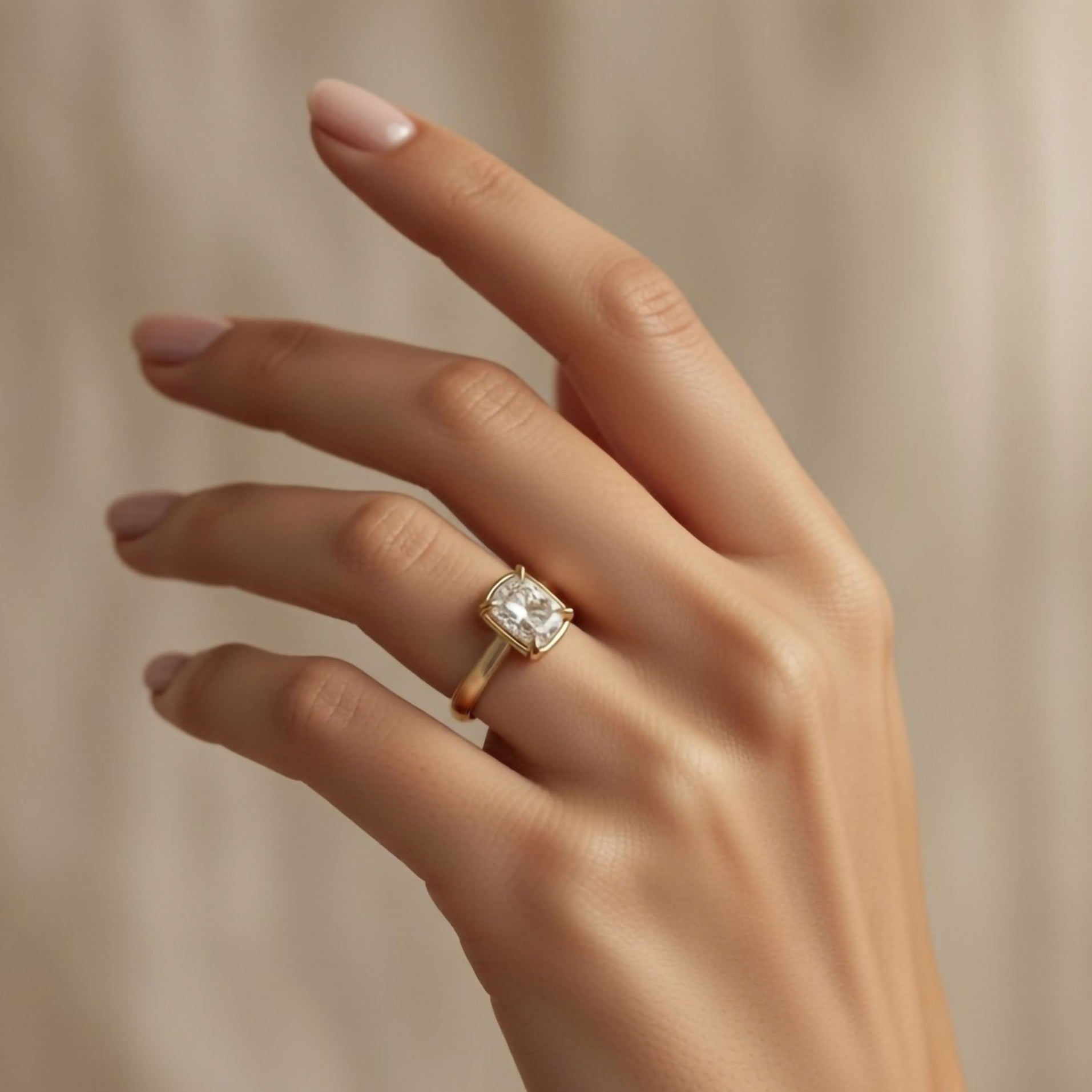 Elongated Cushion Cut Lab-Grown Diamond Engagement Ring