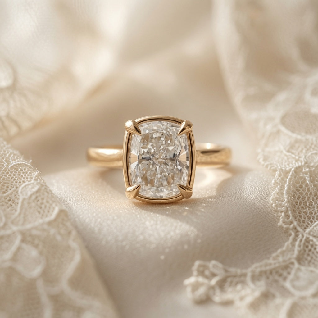 Elongated Cushion Cut Lab-Grown Diamond Engagement Ring
