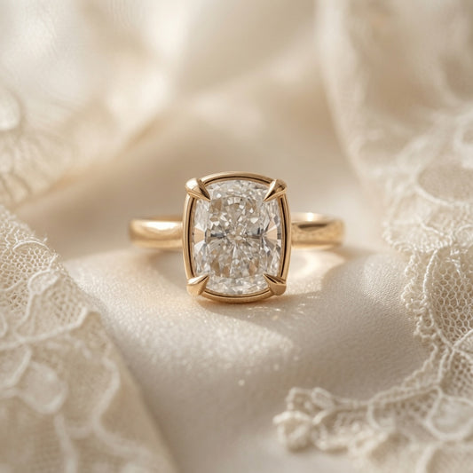 Elongated Cushion Cut Lab-Grown Diamond Engagement Ring