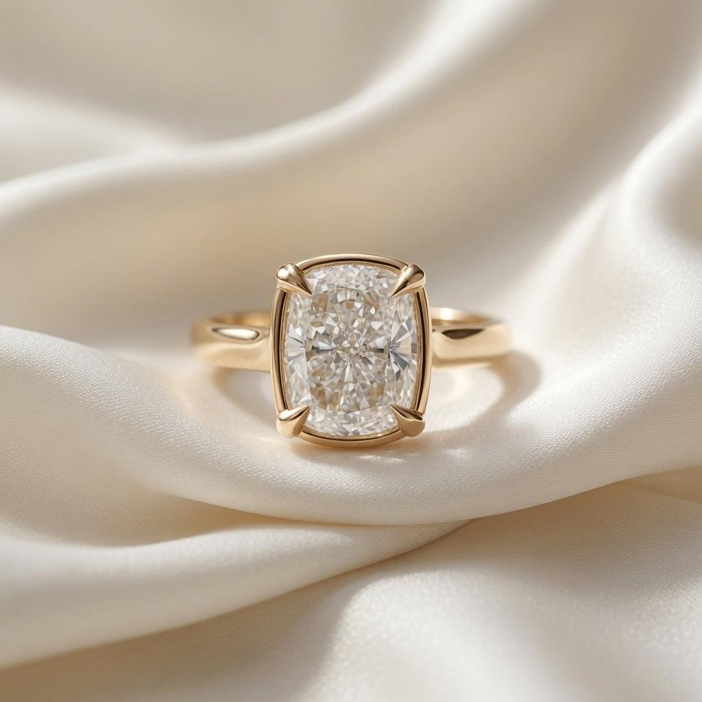 Elongated Cushion Cut Lab-Grown Diamond Engagement Ring
