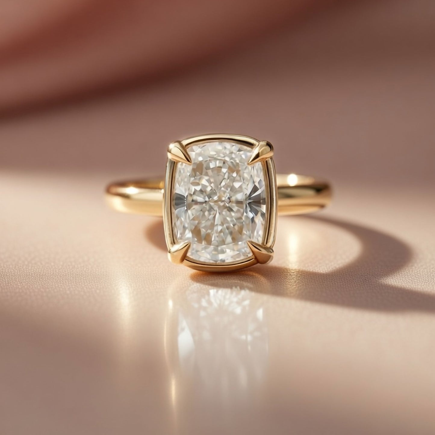 Elongated Cushion Cut Lab-Grown Diamond Engagement Ring