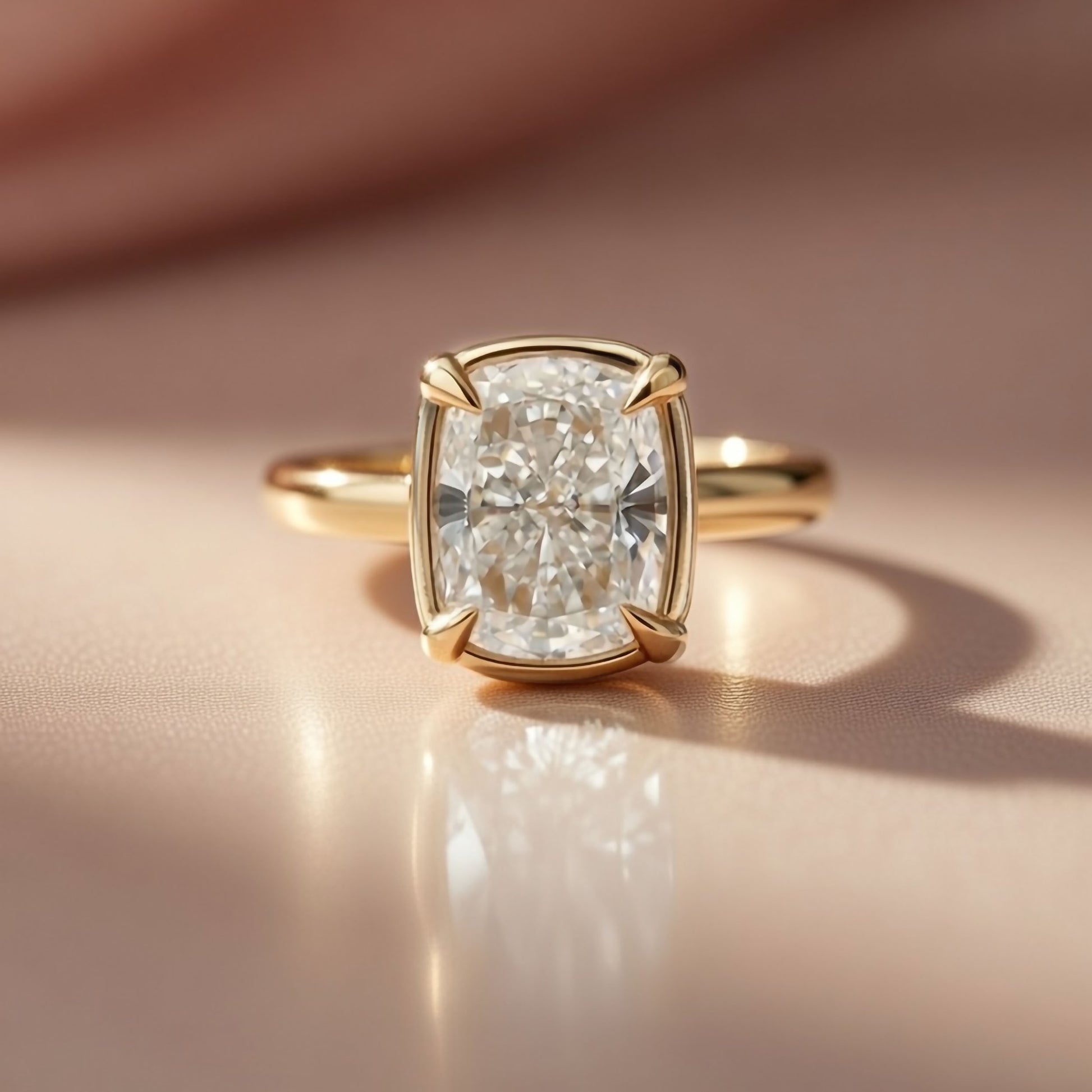 Elongated Cushion Cut Lab-Grown Diamond Engagement Ring