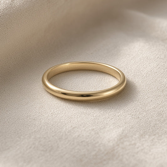 Ladies half round classic wedding band