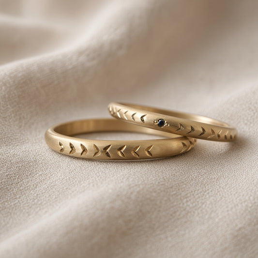 Arrow Pattern Wedding Band