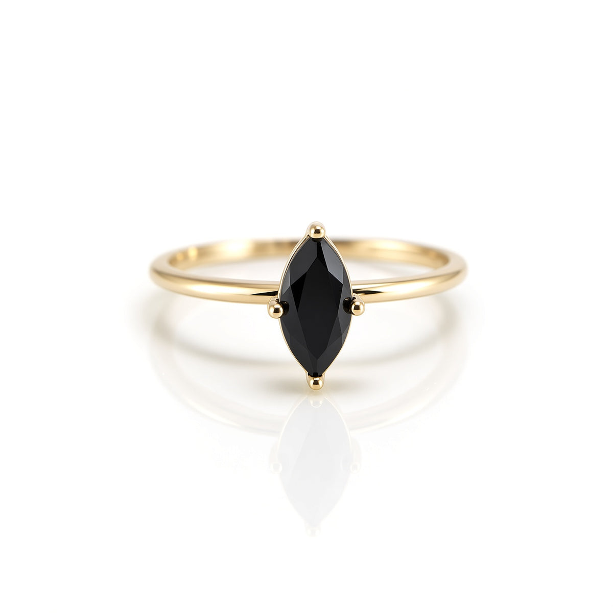 Black Marquise Solitaire Ring