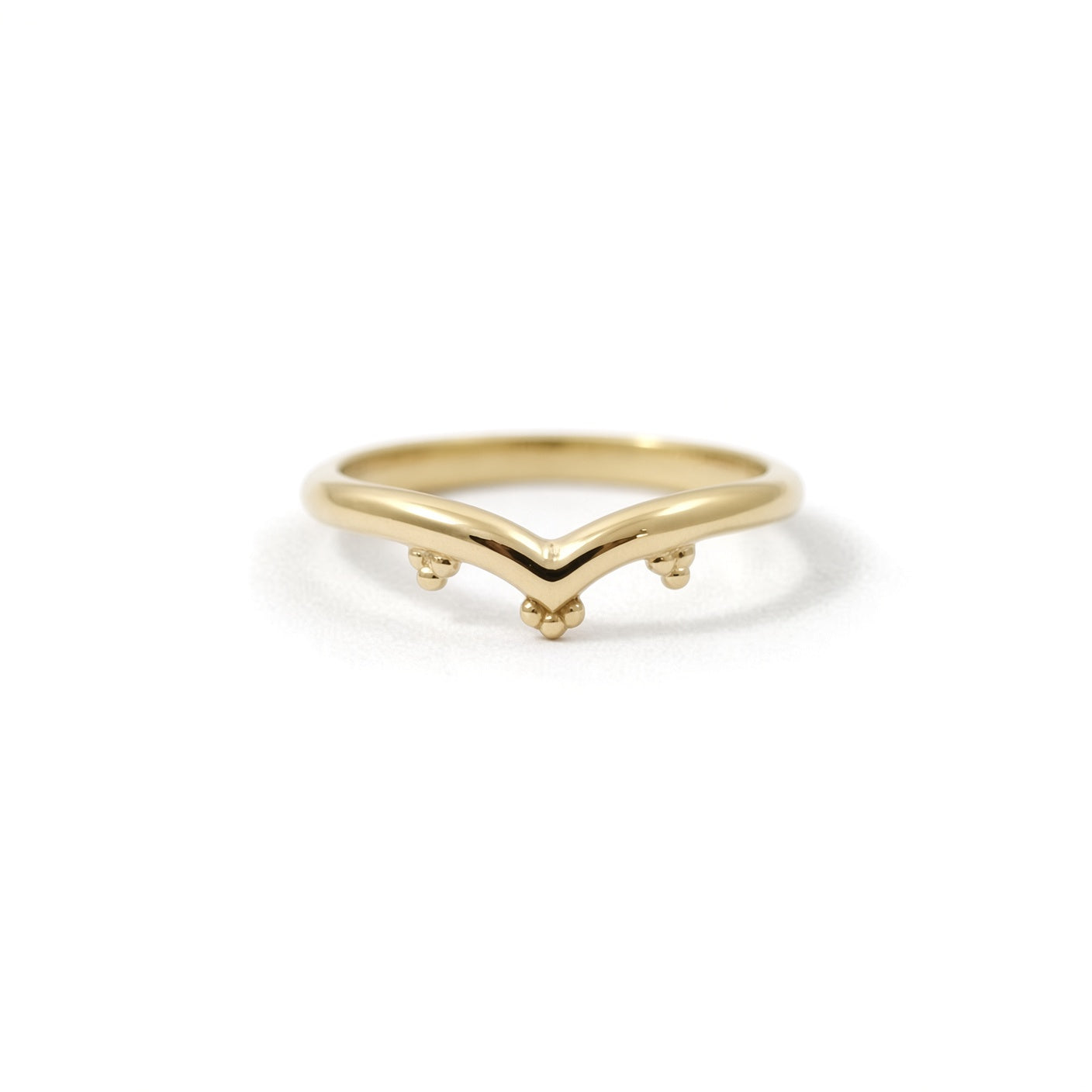 Gold Chevron contour ring wedding band
