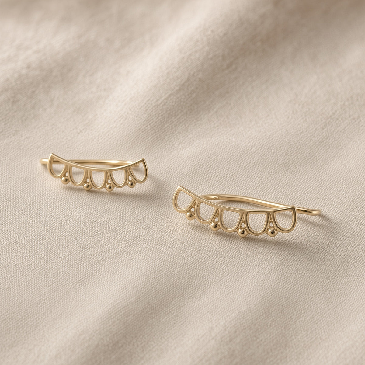 Scallop Climber Earrings