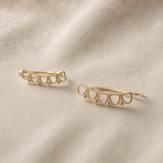 Scallop Climber Earrings