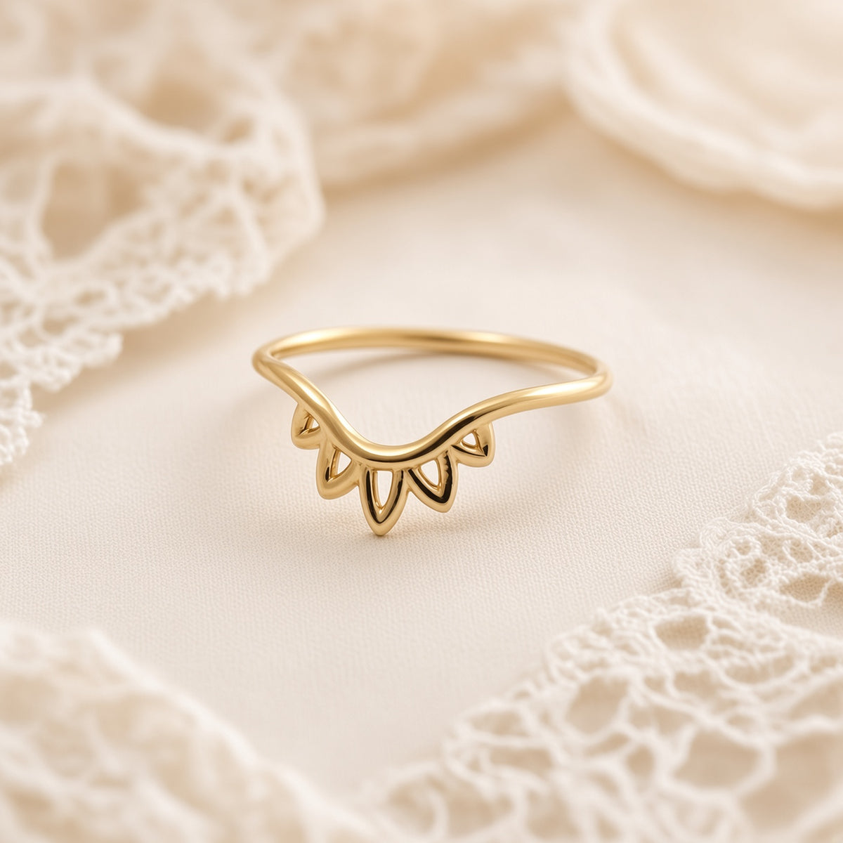 floral contour wedding band alternative band