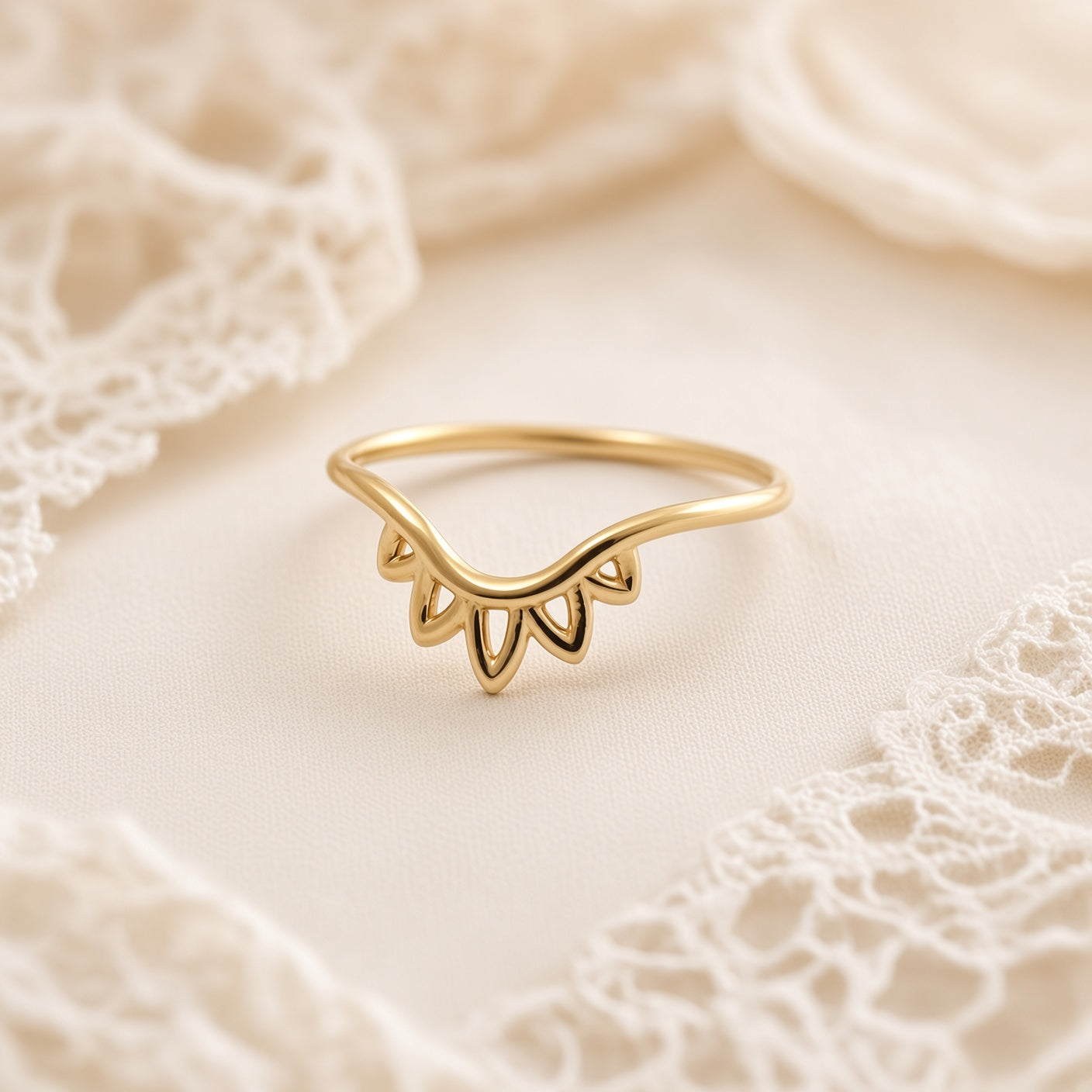 floral contour wedding band alternative band