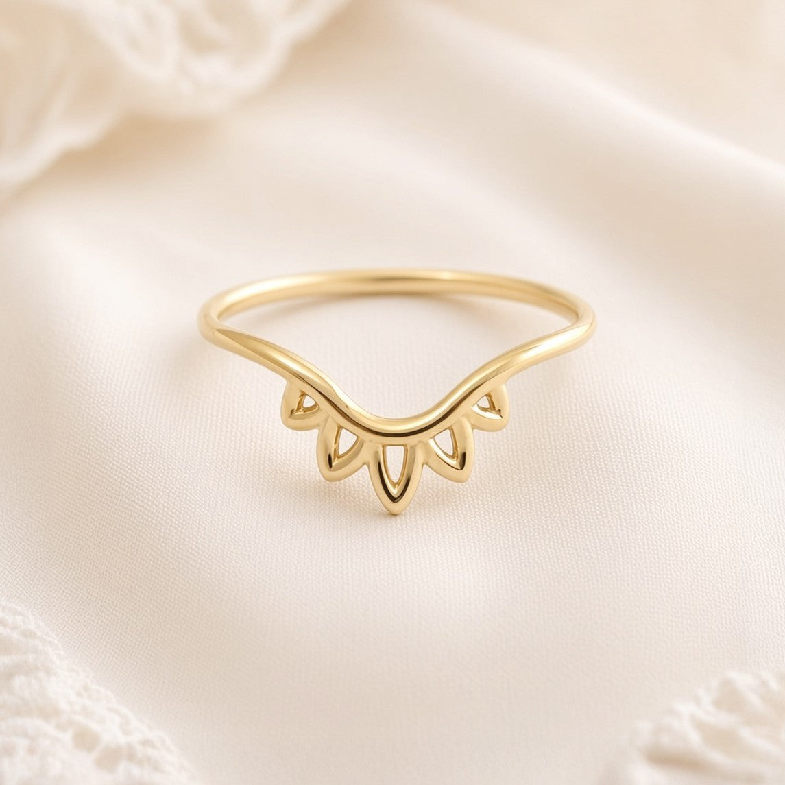 floral contour wedding band alternative band