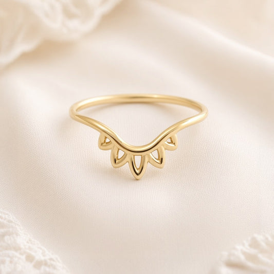 floral contour wedding band alternative band