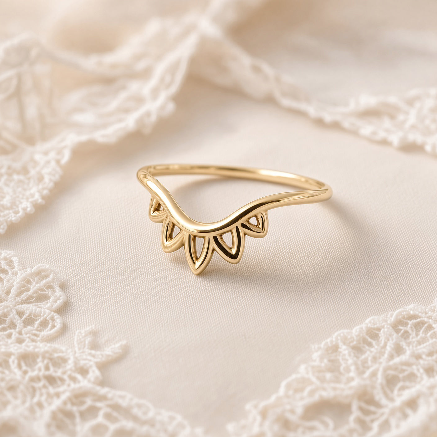 floral contour wedding band alternative band