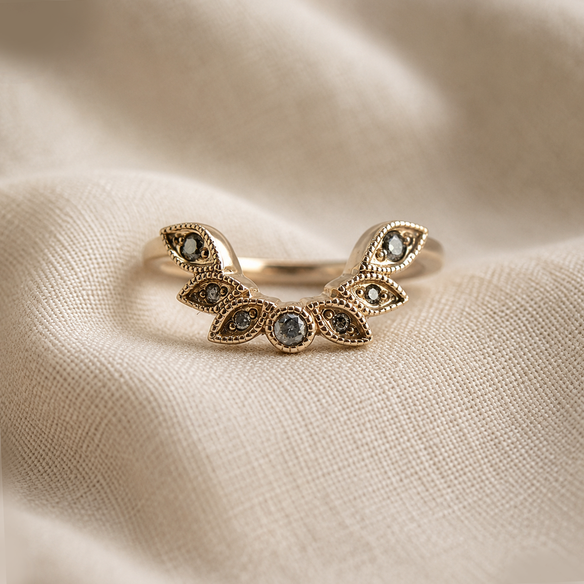 Floral Milgrain Contour Band