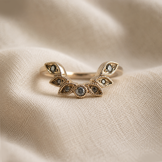 Floral Milgrain Contour Band