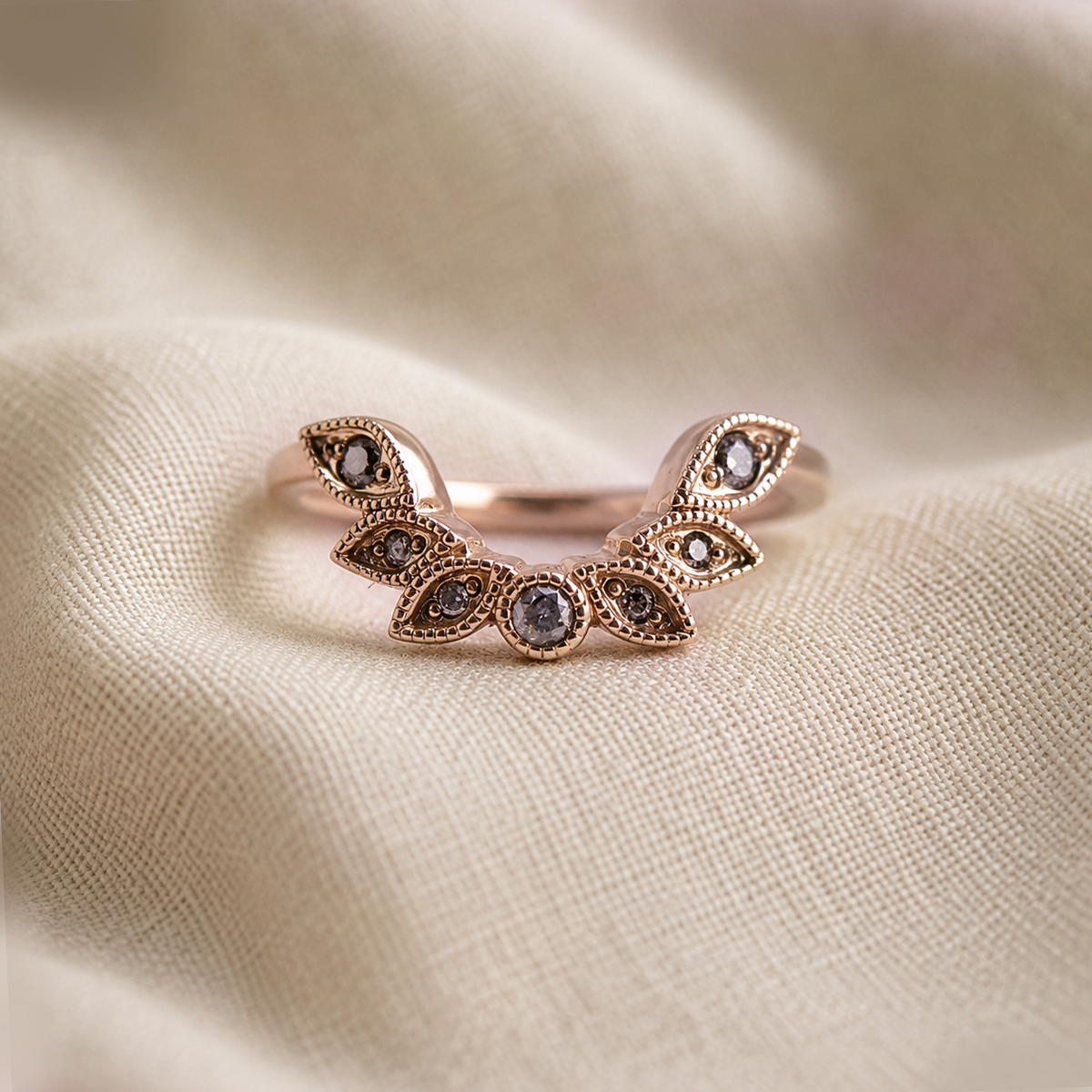 Floral Milgrain Contour Band