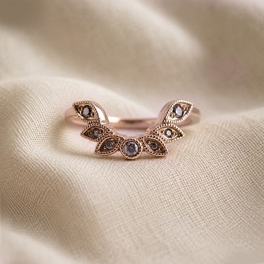 Floral Milgrain Contour Band