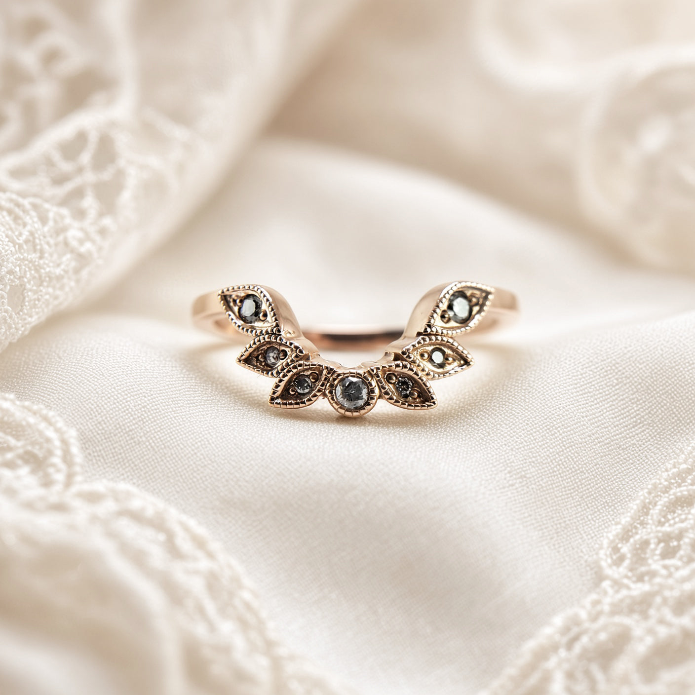 Floral Milgrain Contour Band