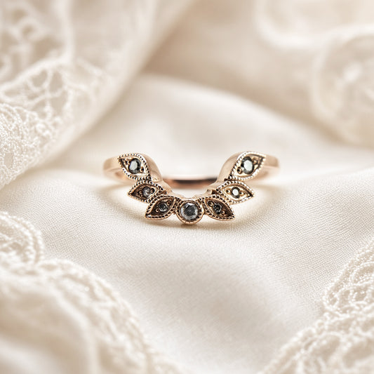Floral Milgrain Contour Band