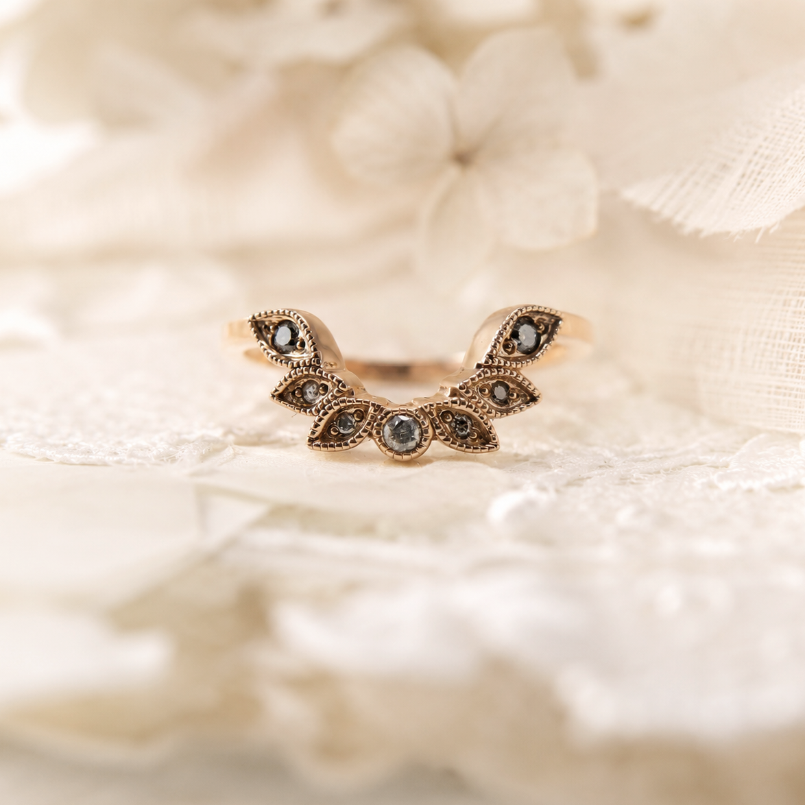 Floral Milgrain Contour Band