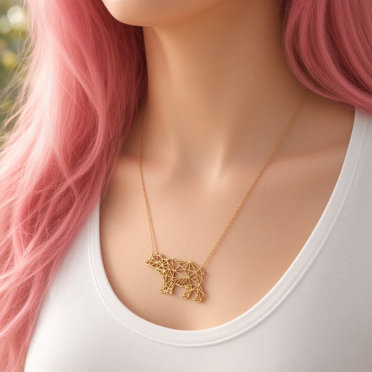 Geometric Bear Necklace