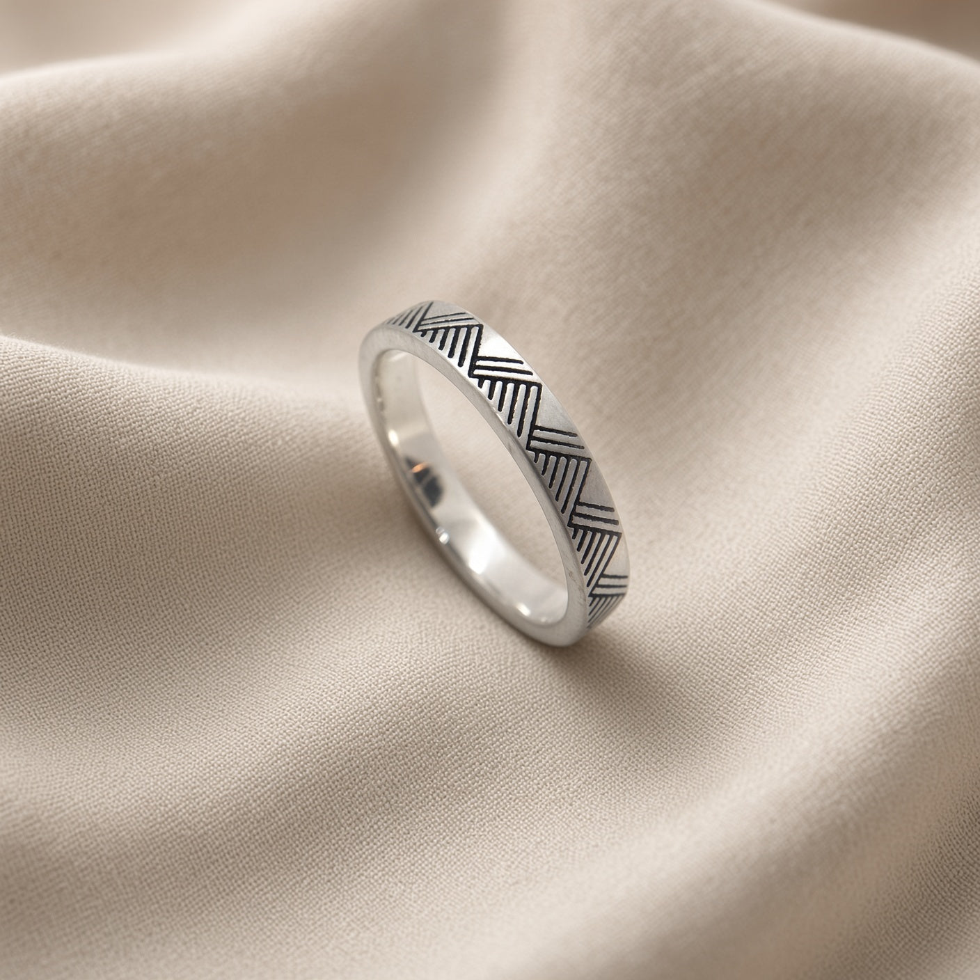 Engraved Mountain Ring