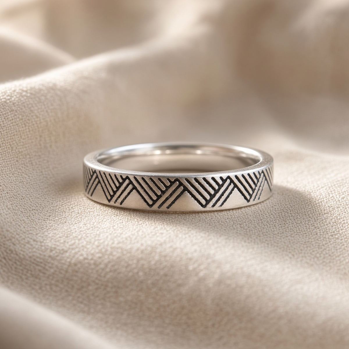 Engraved Mountain Ring
