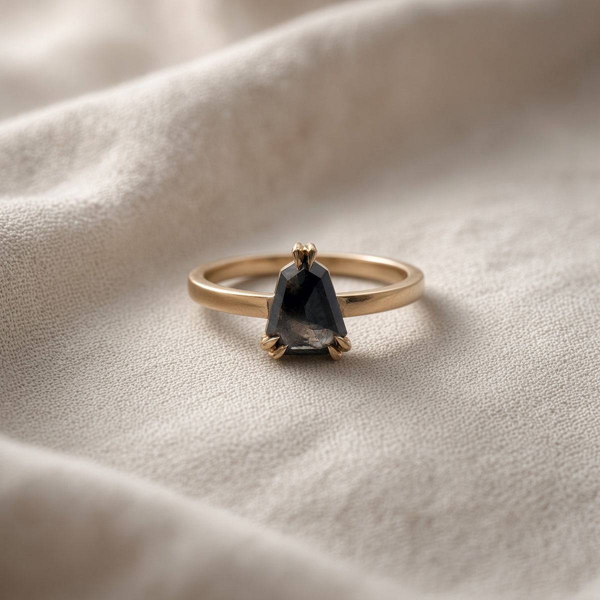 Shield Diamond Engagement Ring