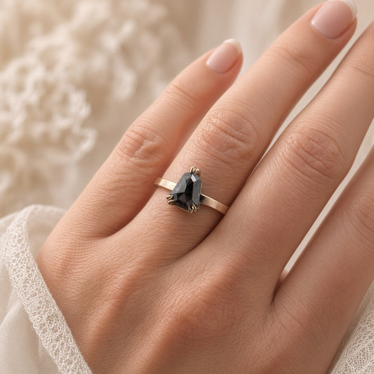 Shield Diamond Engagement Ring