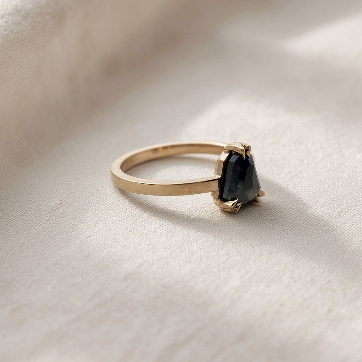 Shield Diamond Engagement Ring
