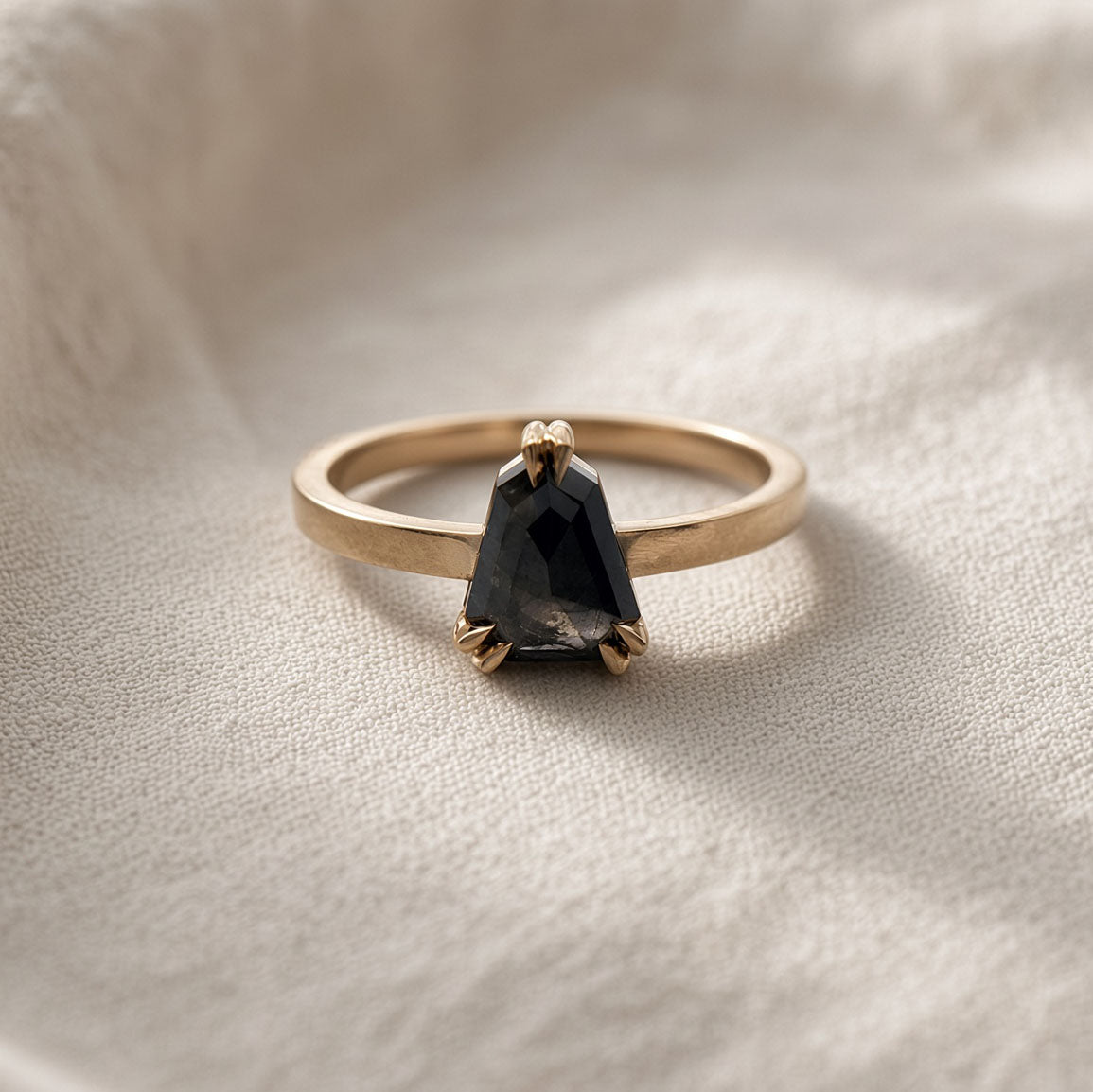 Shield Diamond Engagement Ring
