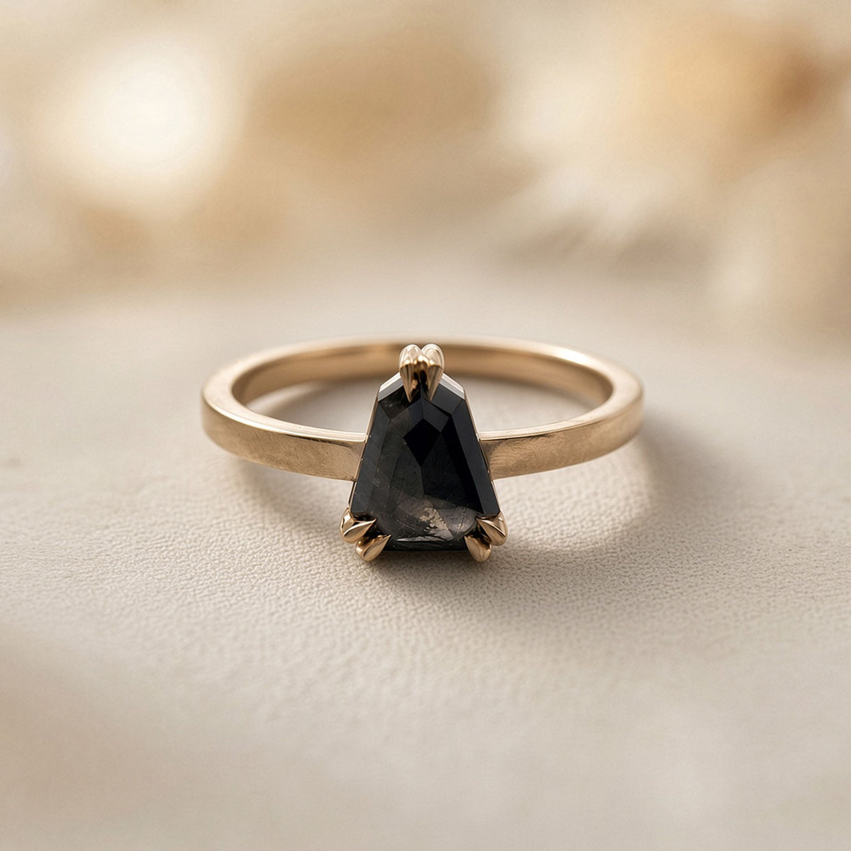 Shield Diamond Engagement Ring