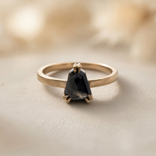 Shield Diamond Engagement Ring