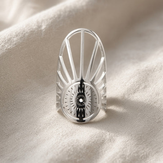 Sun Burst Adjustable Midi Ring
