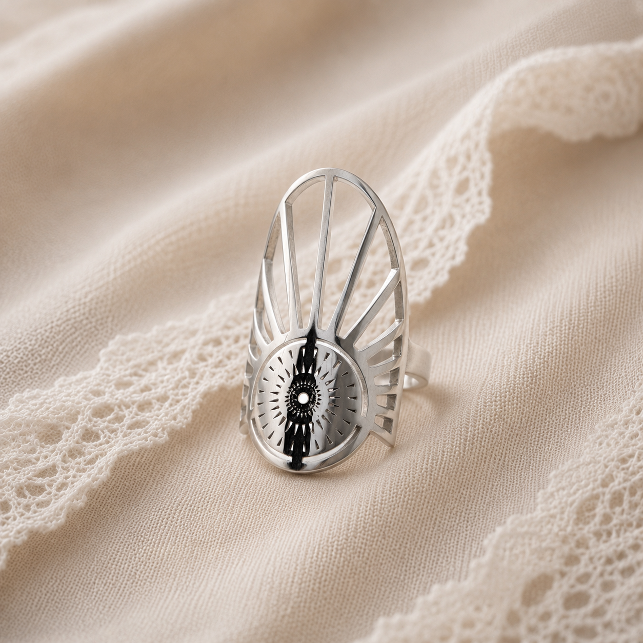 Sun Burst Adjustable Midi Ring