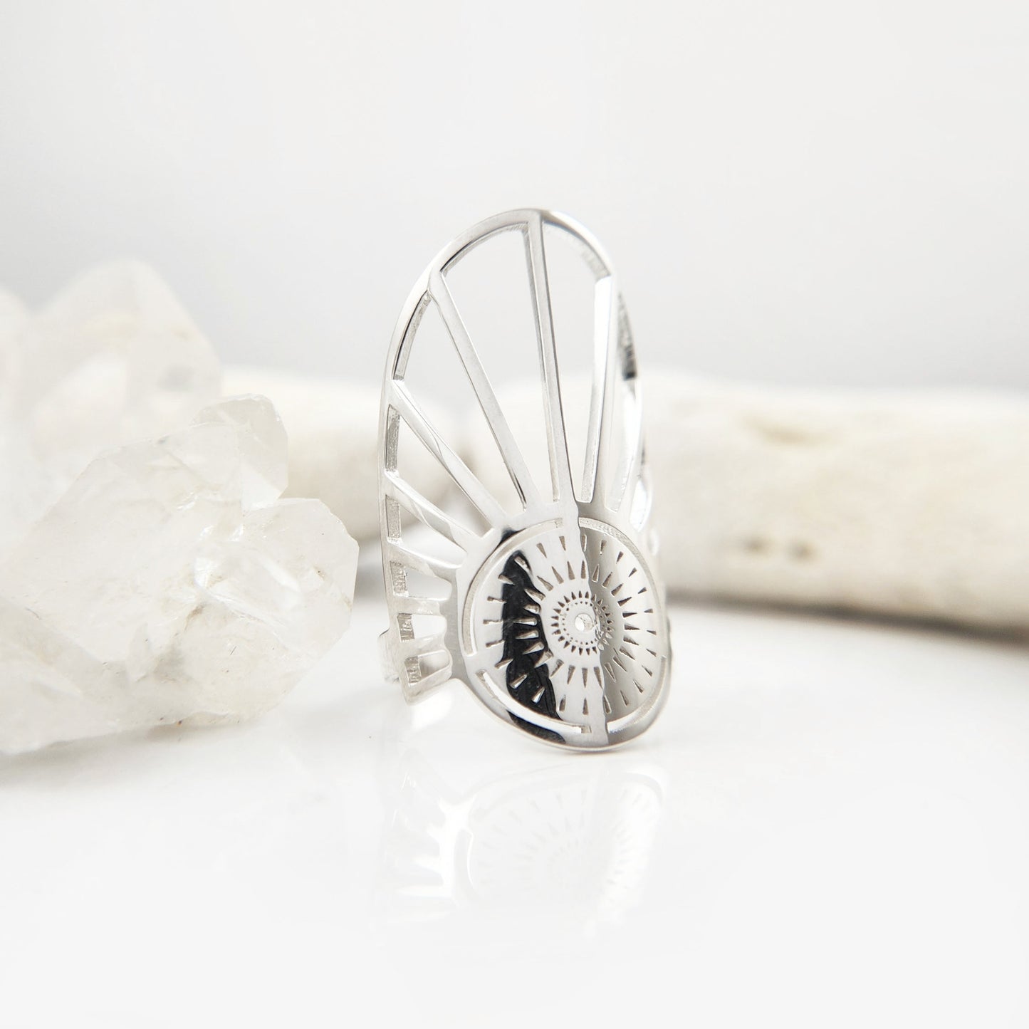Sun Burst Adjustable Midi Ring