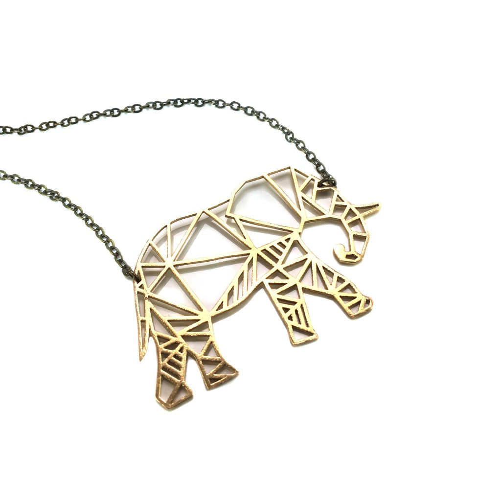 Geometric Elephant Necklace