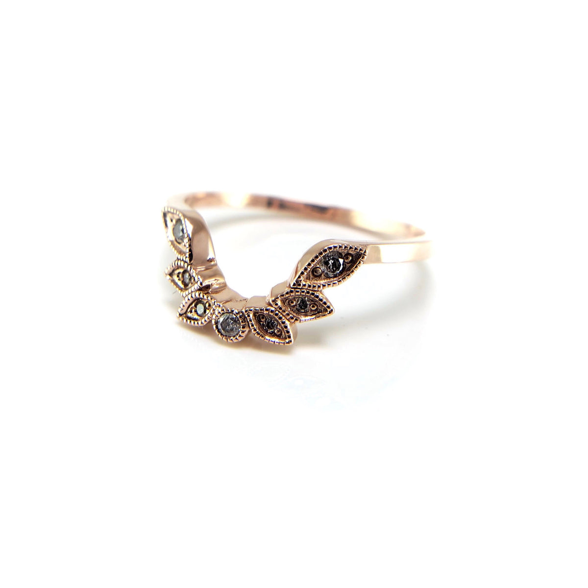 Floral Milgrain Contour Band