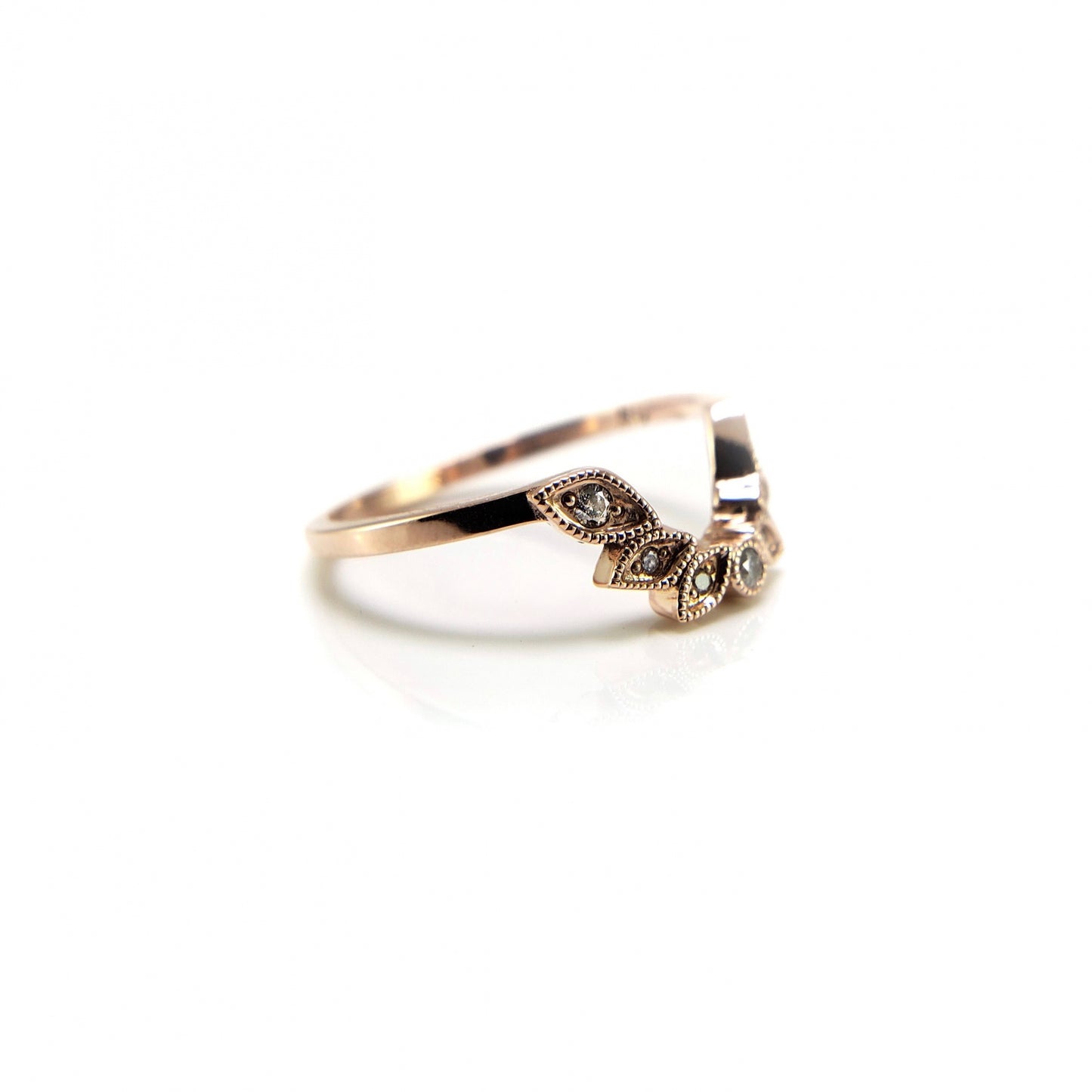 Floral Milgrain Contour Band
