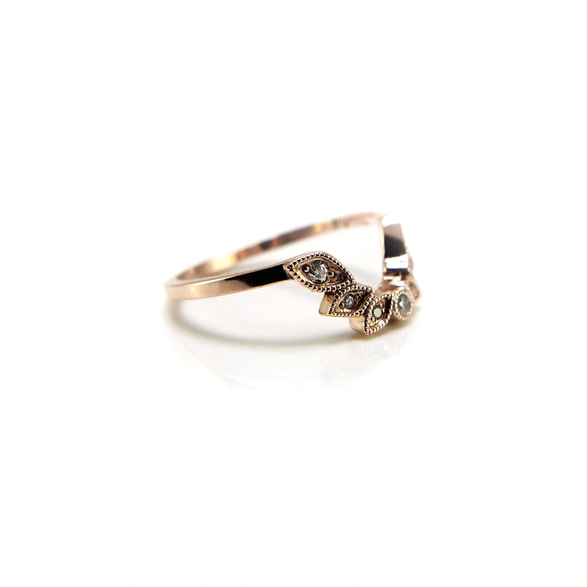 Floral Milgrain Contour Band
