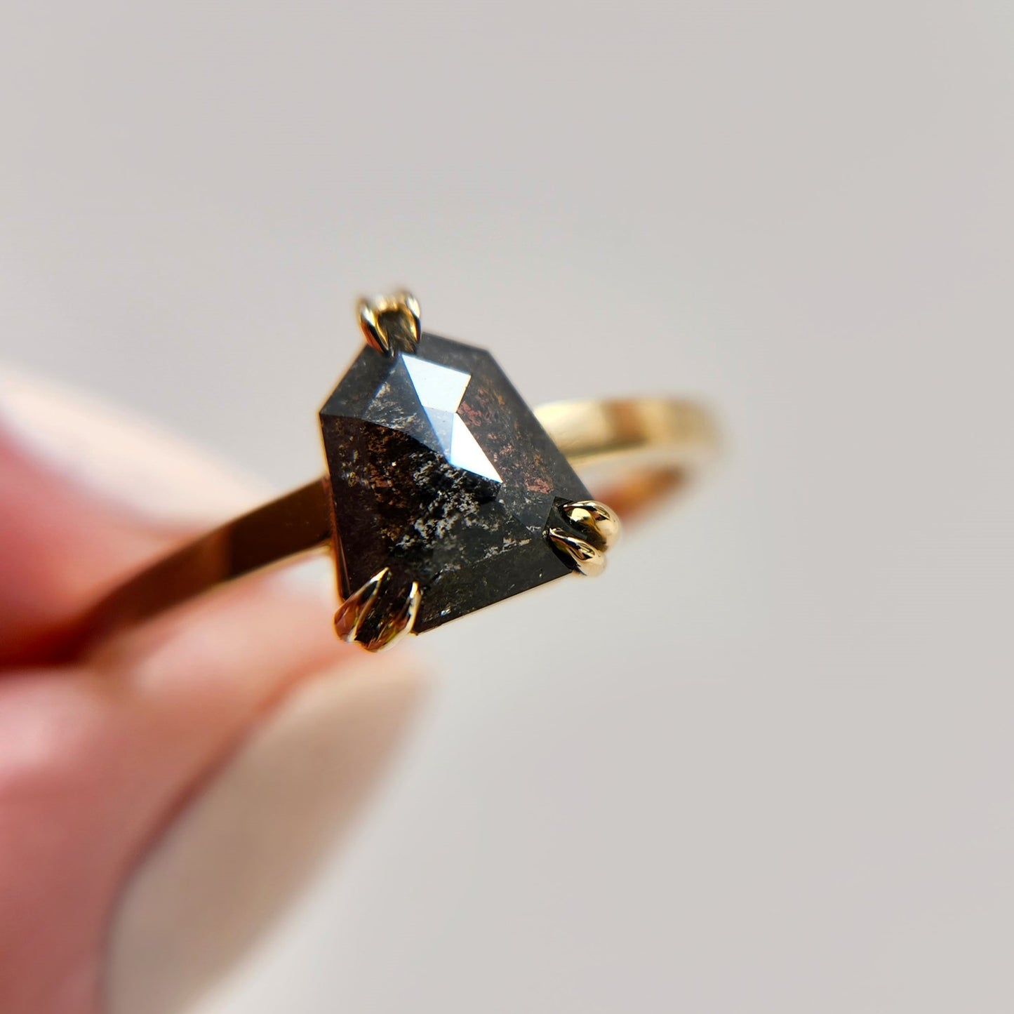 Geometric Diamond Engagement Ring
