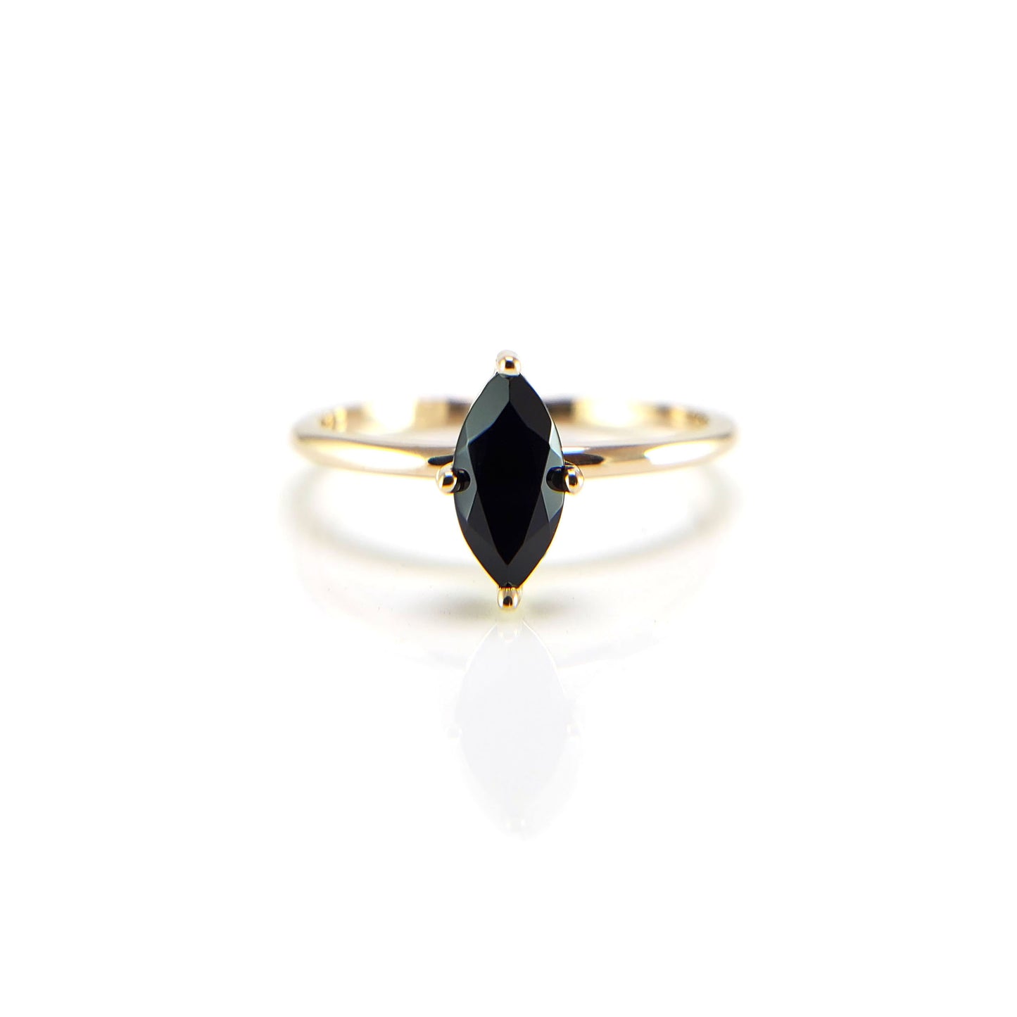 Black Marquise Solitaire Ring