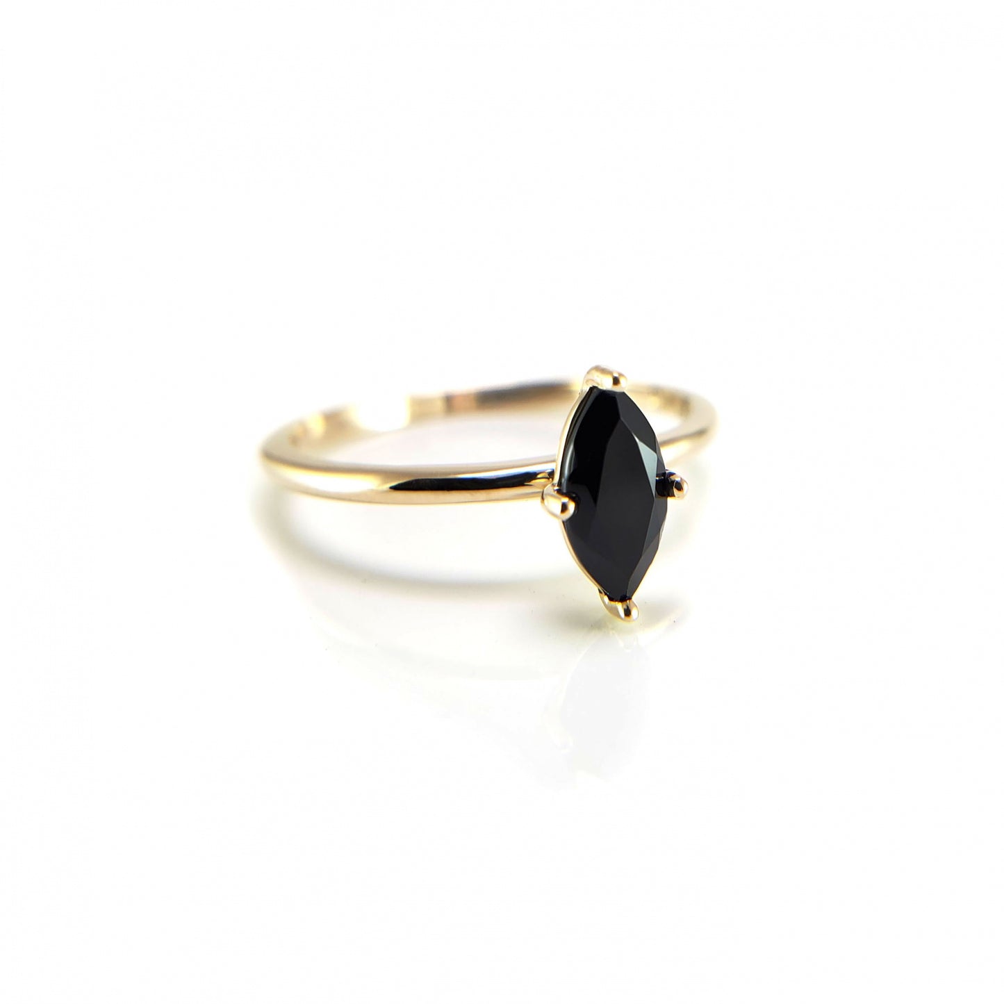 Black Marquise Solitaire Ring