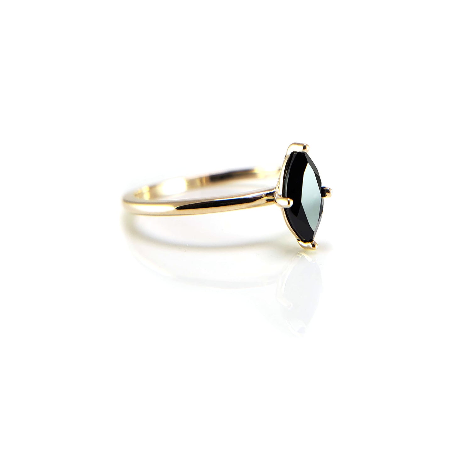 Black Marquise Solitaire Ring