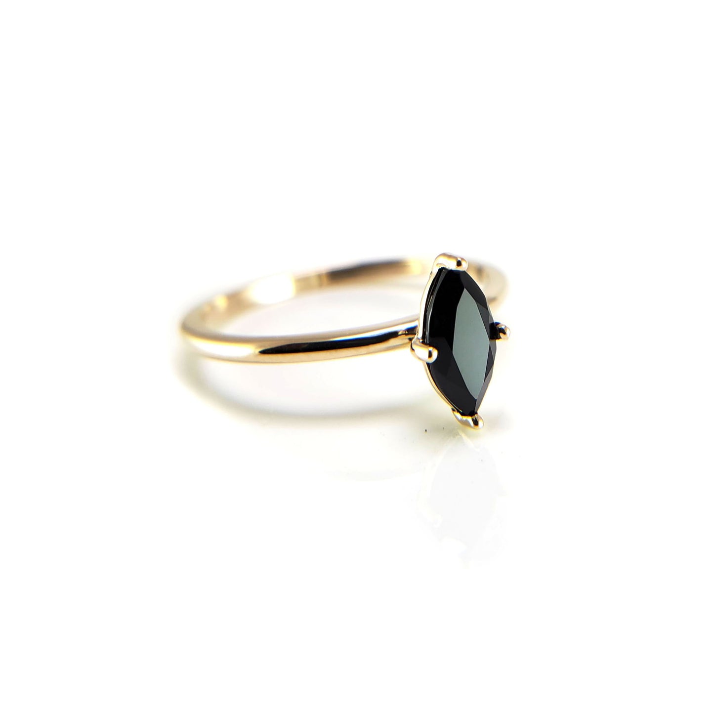 Black Marquise Solitaire Ring