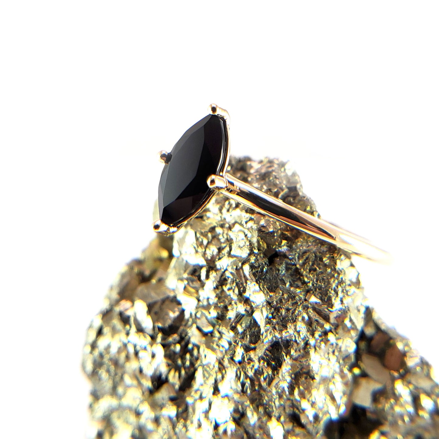 Black Marquise Solitaire Ring